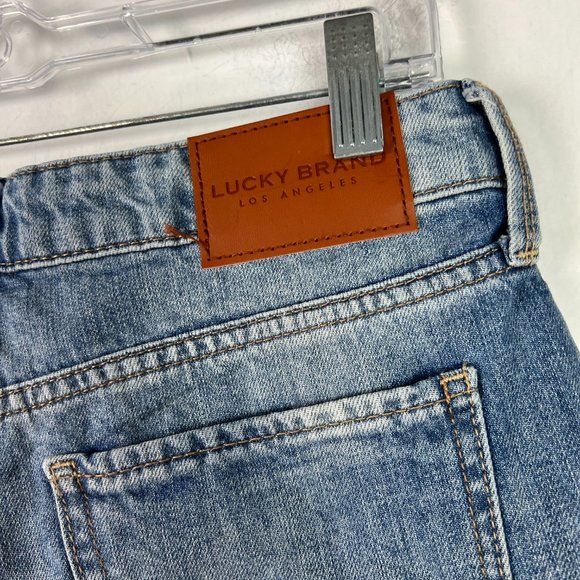 NWT Lucky Brand The Cut Off Shorts Frayed Denim Medium Wash Size 0 25 NEW - Picture 11 of 13